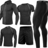 BOOMCOOL 5PCS Gym Clothes for Men Workout Sets