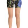 Edwin Vonholy Gym Workout Yoga Shorts for Women Girls Flowery Blue Flower Ashen Black Pants