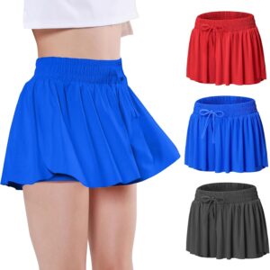EXARUS Girls Butterfly Shorts Flowy Dance Skirt Cheer Skorts Athletic Tween Clothes Teen Preppy Outfits Flutter Kids