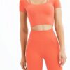 Women's Workout Sportswear Seamless Yoga Set Sport Suit Two Piece Female Clothes Gym Clothing High Waist Leggings(A,Small)