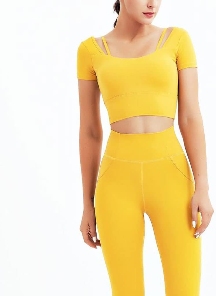 Women's Workout Sportswear Seamless Yoga Set Sport Suit Two Piece Female Clothes Gym Clothing High Waist Leggings(D,Small)