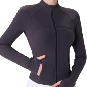 Yvette Women's Athletic Full Zip Lightweight Workout Jackets with Thumb Holes Gym Shirts Running Clothes with Pocket